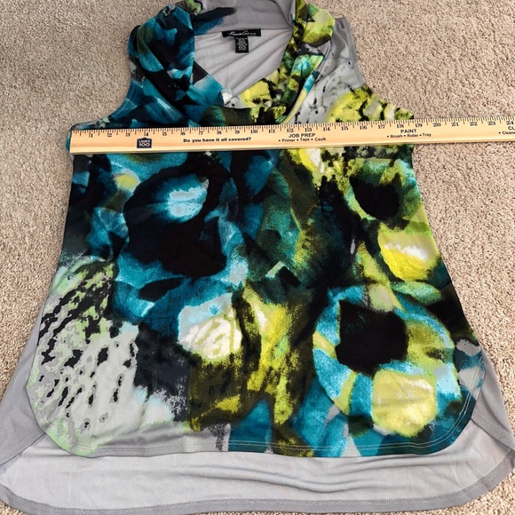 Kenneth Cole New York Abstract Sleeveless Cowl Neck Top. Size XL - Picture 8 of 9